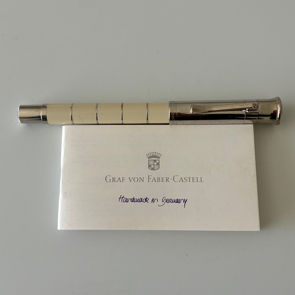 Graf Von Faber-Castell Luxury Ballpoint Pen With Ivory Resin and Chrome - Picture 5 of 10